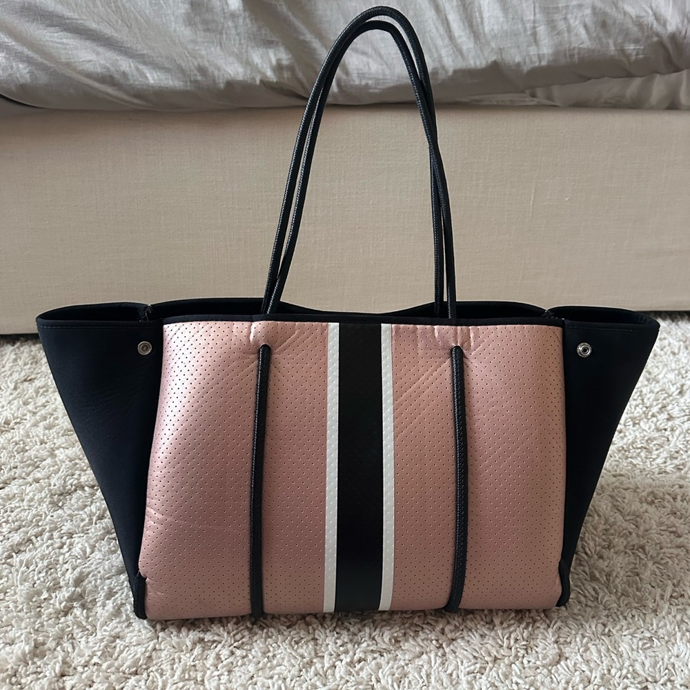 HAUTE SHORE Pink and Black Tote